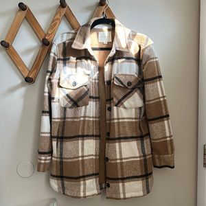 Brown plaid shacket